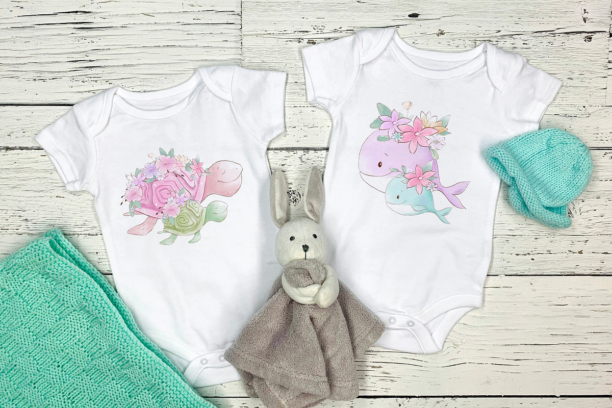 Nursery clipart Cute marine life, an Animal Illustration by Yuliya Art (Photo 11 of 11)