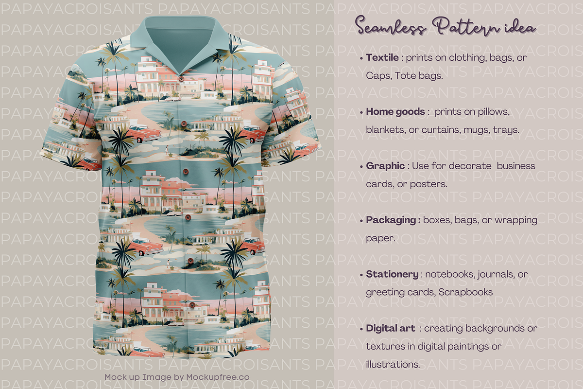 Palm Beach Toile Seamless Pattern, a Pattern Graphic by STUDIO CHOTI (Photo 9 of 9)