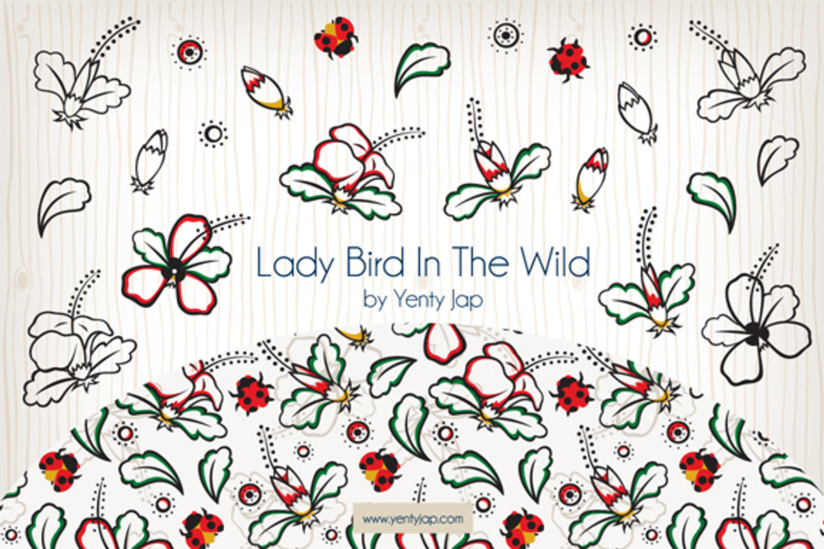 Lady Bird Vector Seamless Pattern