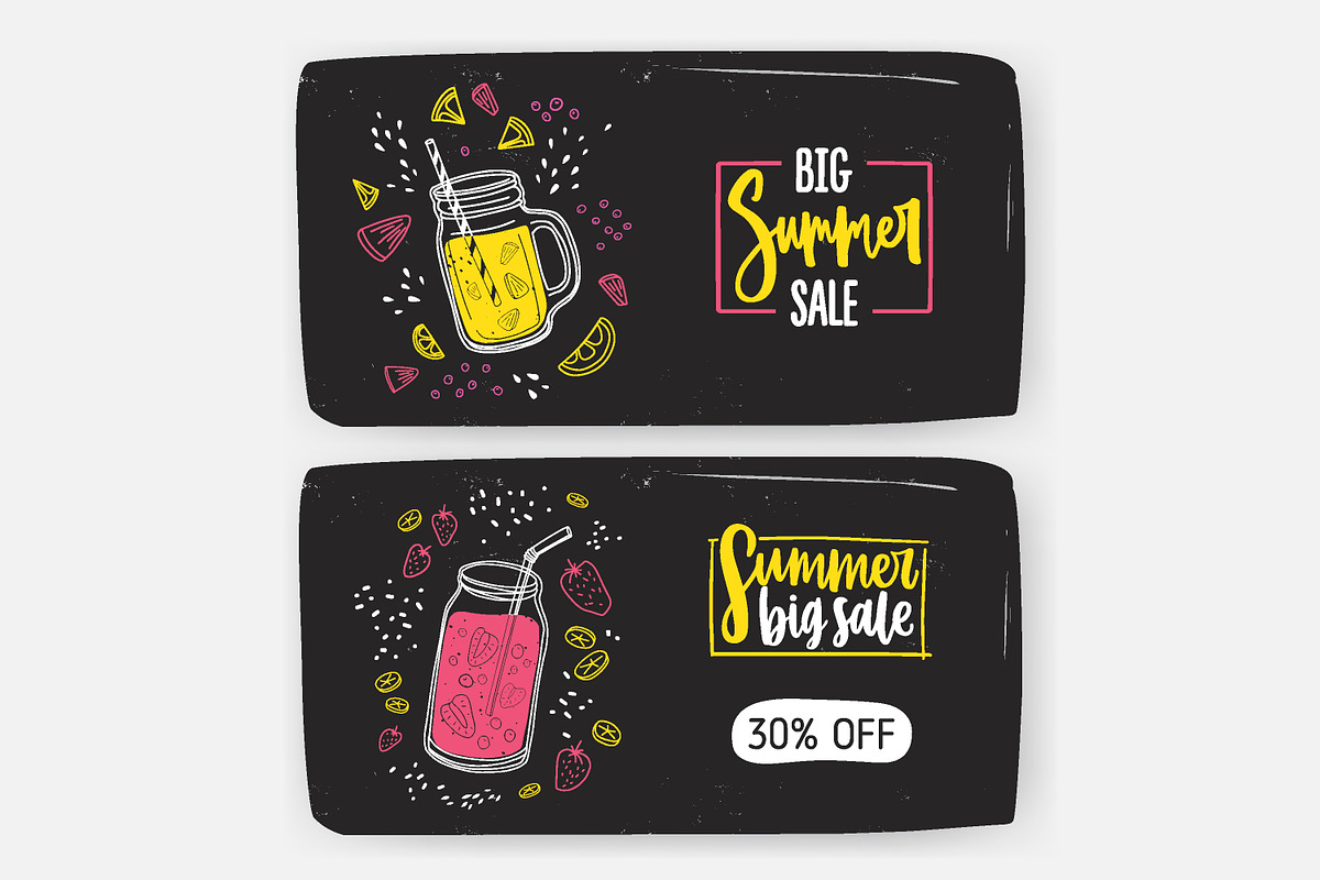 Smoothie drinks set + backgrounds, a Food Illustration by Good Studio (Photo 9 of 25)