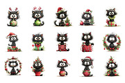 Whimsical Christmas Cats PNG, a Seasonal Illustration by Nicolle's Colorful Art (Thumbnail 4 of 6)