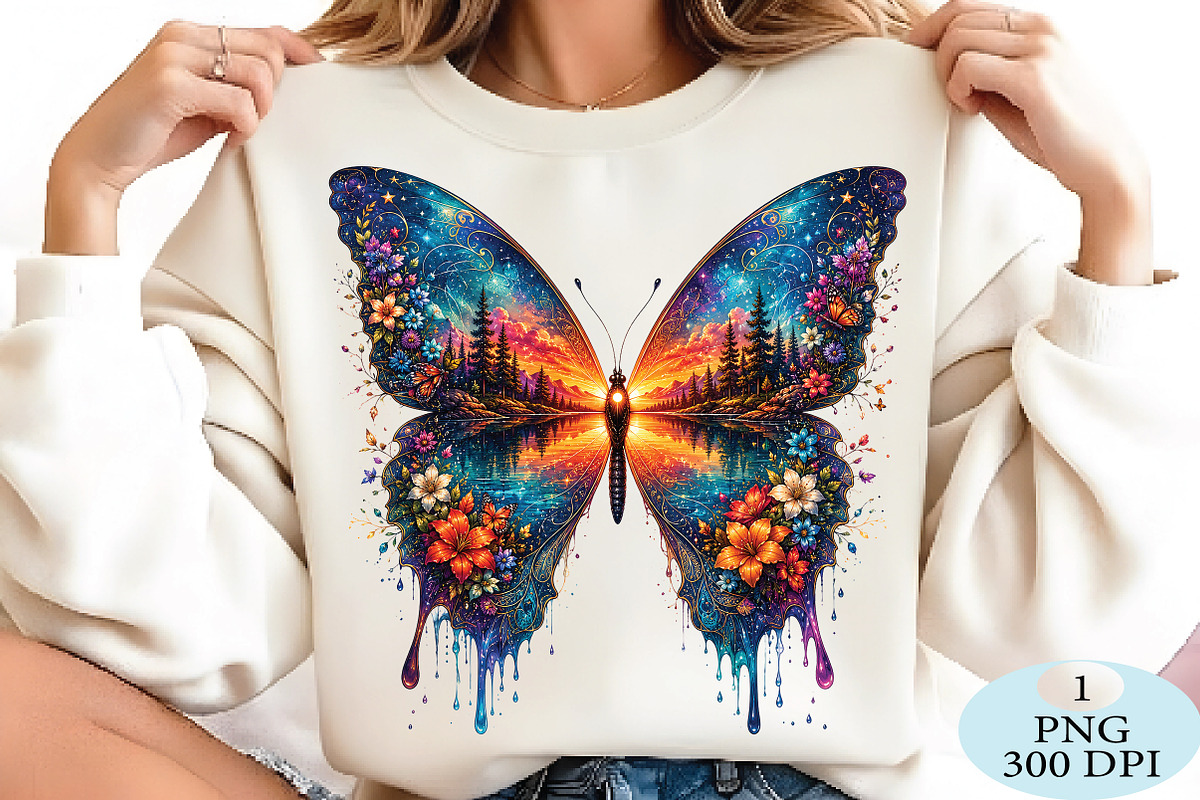 Boho Sunset Butterfly Enchanting PNG, a Seasonal Illustration by Daily.Designs (Photo 2 of 5)
