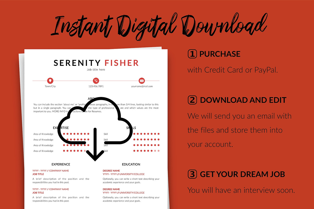 Modern Resume Bundle / CV - Serenity, a Resume Template by Templates Design Co. (Photo 14 of 17)