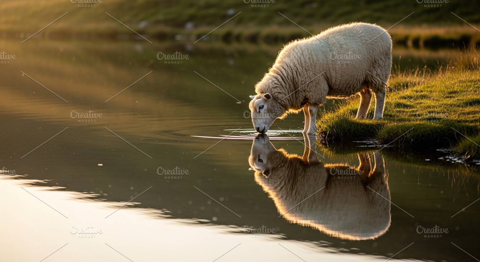 A sheep drinking water by the river, an Animal Photo by zahidhossainalif
