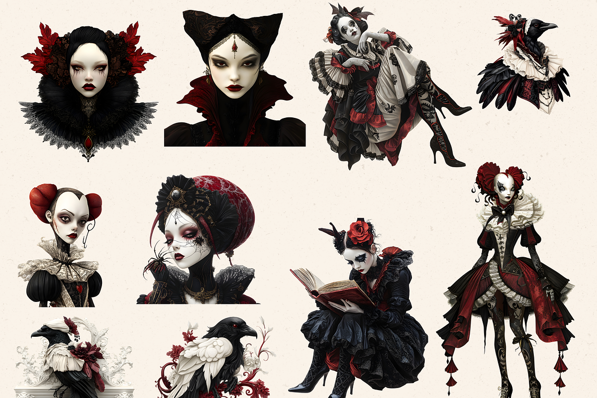 PECULIAR GOTHIC PEOPLE CLIPART, a Person Illustration by Daring Digies (Photo 2 of 10)