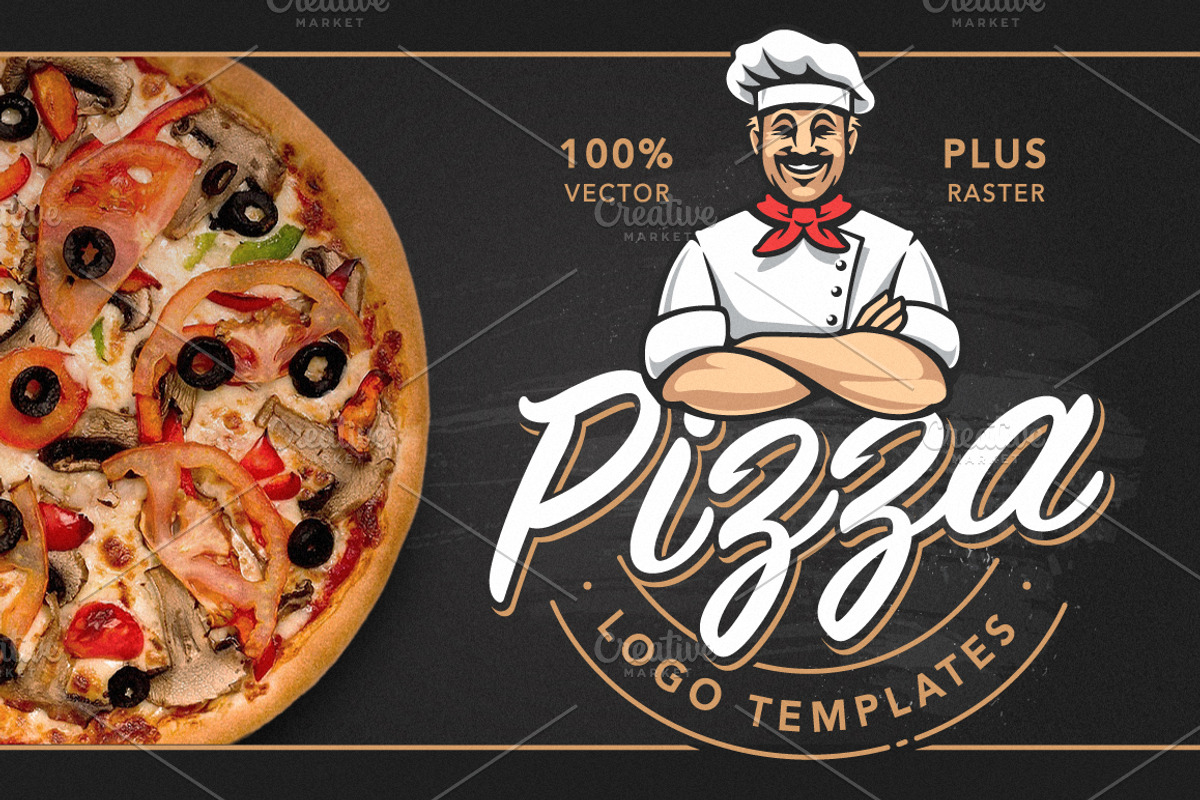 Pizza Logo Templates, a Branding & Logo Template by Vecster (Photo 1 of 10)