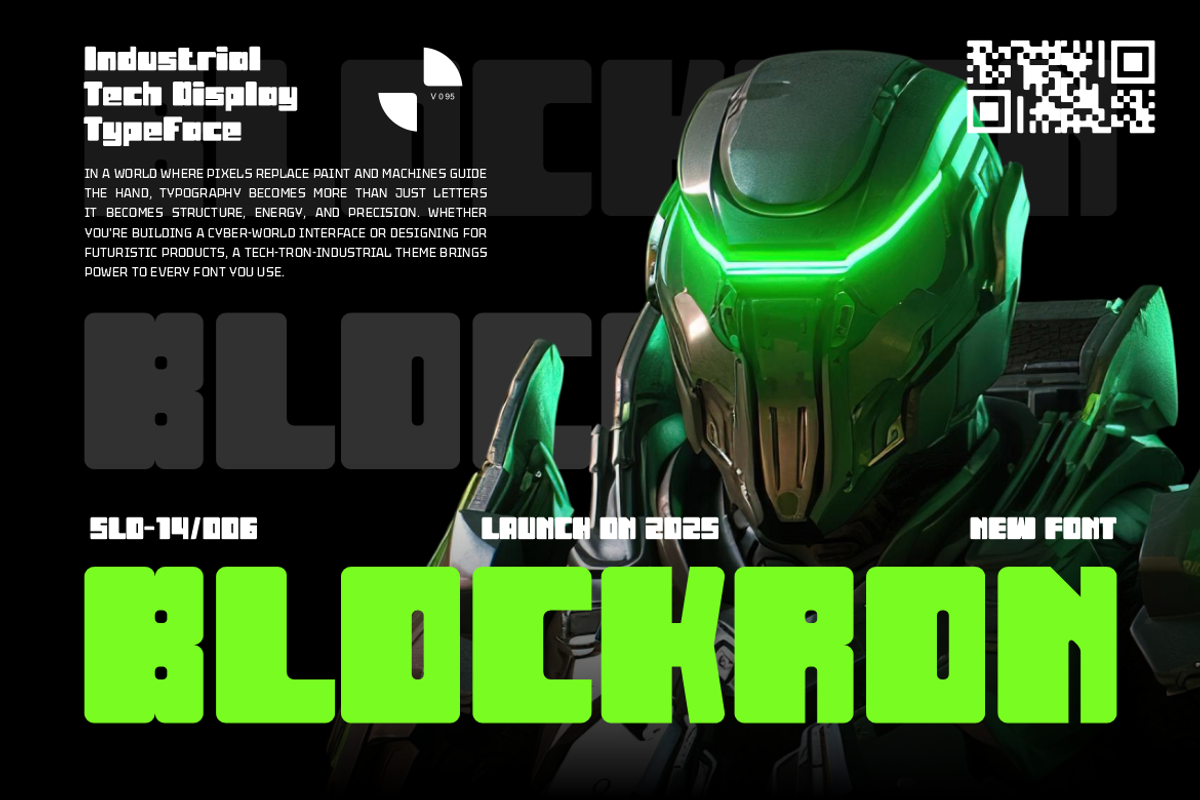 Blockron Industrial Tech Font, a Font by PutraCetol Studio (Photo 1 of 5)