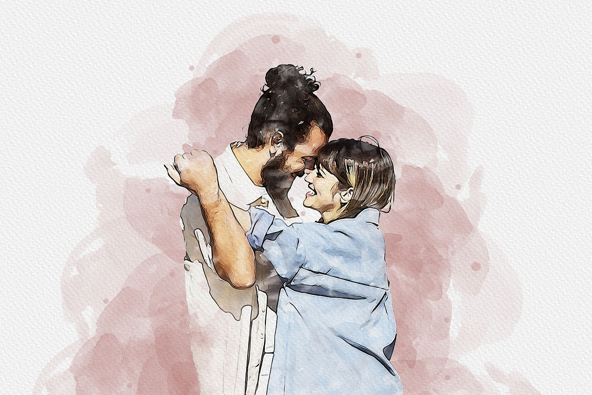 Watercolors Couple's Dreamy Painting, an Action Add-On by MRI STUDIO (Photo 25 of 26)