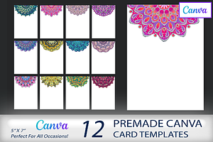 Mandala Card CANVA Template Set