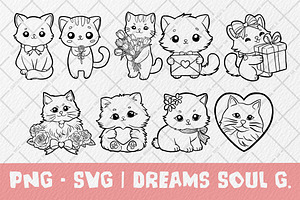 Cat Valentine V1 PNG SVG, an Animal Illustration by DREAMs Soul G.