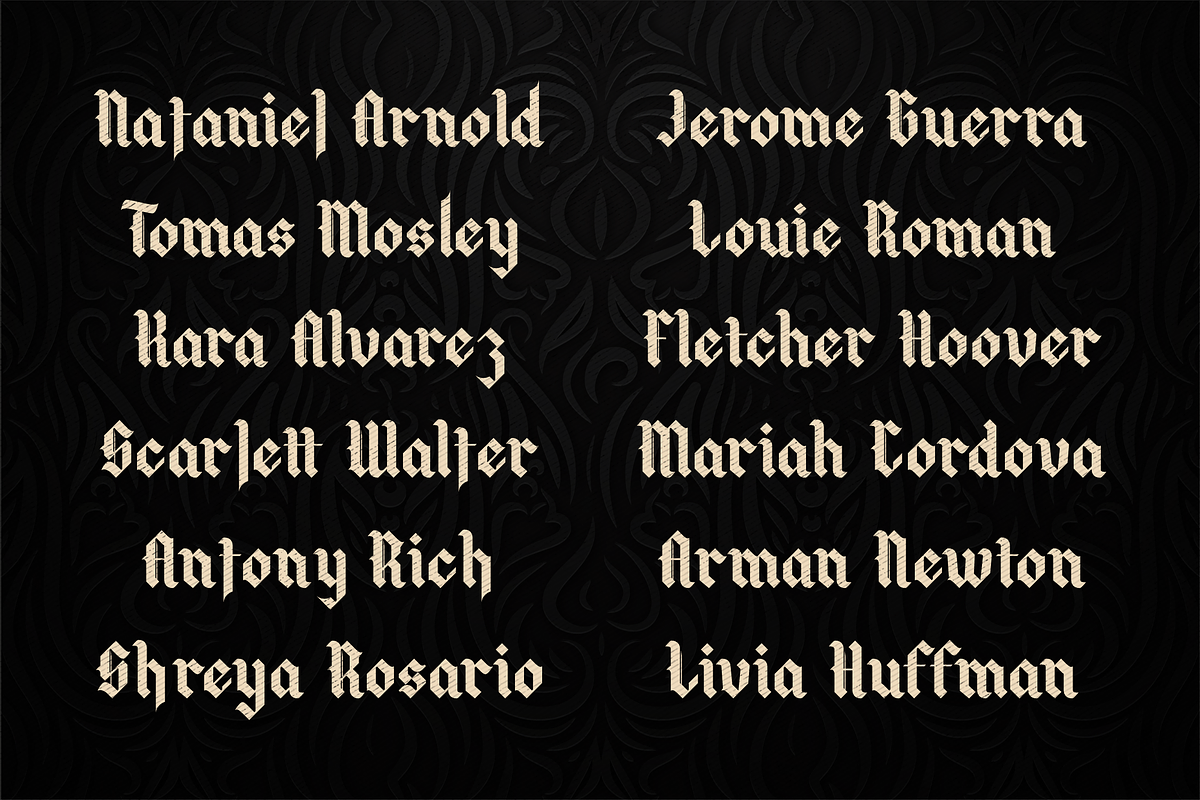 Blacking Blackletter Typeface Font, a Blackletter Font by Storytype Studio (Photo 9 of 15)