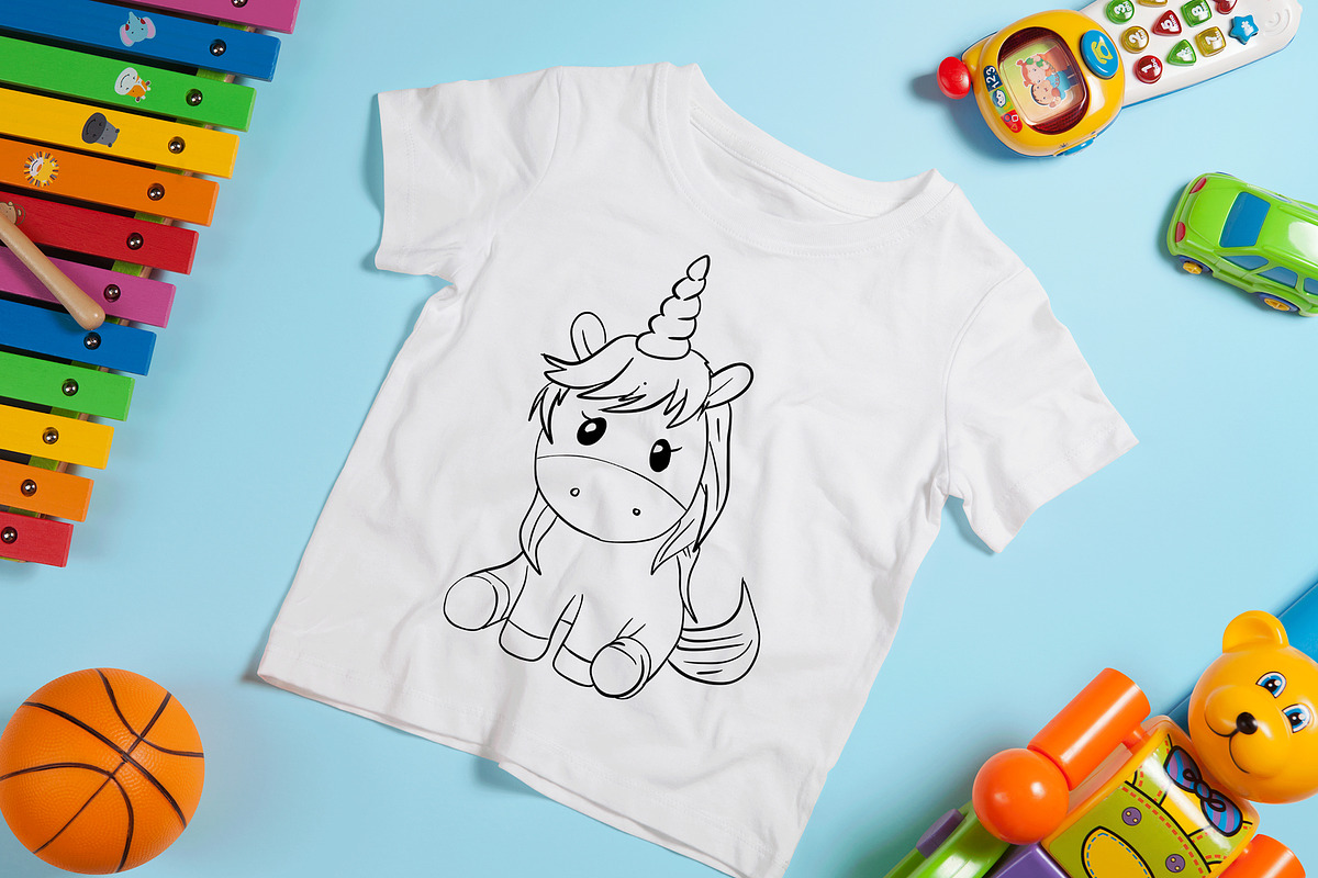 50 Hand Drawn Unicorn T-shirt Design, an Illustration by Character (Photo 4 of 14)