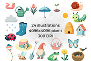 Spring Clipart PNG Bundle, a Seasonal Illustration by QM_ART (Thumbnail 2 of 7)