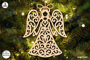 Christmas Angels Ornament Bundle, a Decorative Illustration by svgocean (Thumbnail 6 of 13)