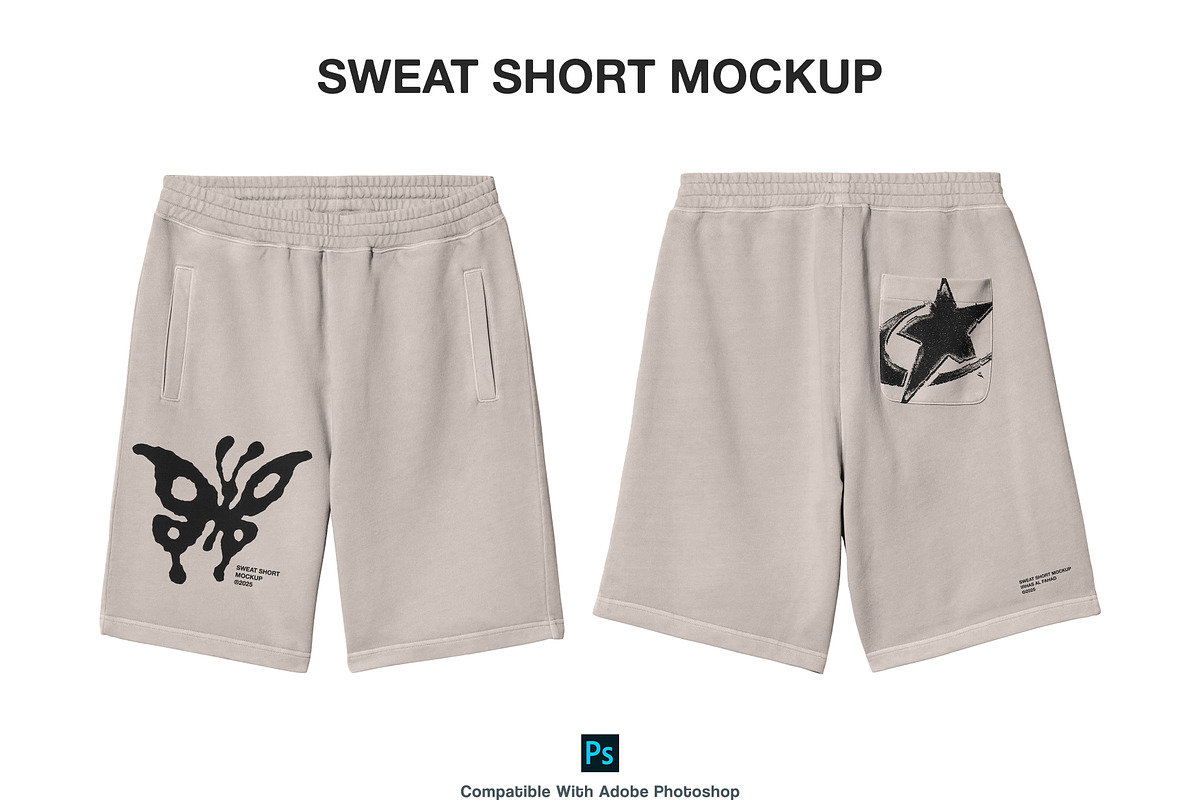 Sweat Short Mockup, a Bottom Mockup by Irhasalfahad (Photo 2 of 4)