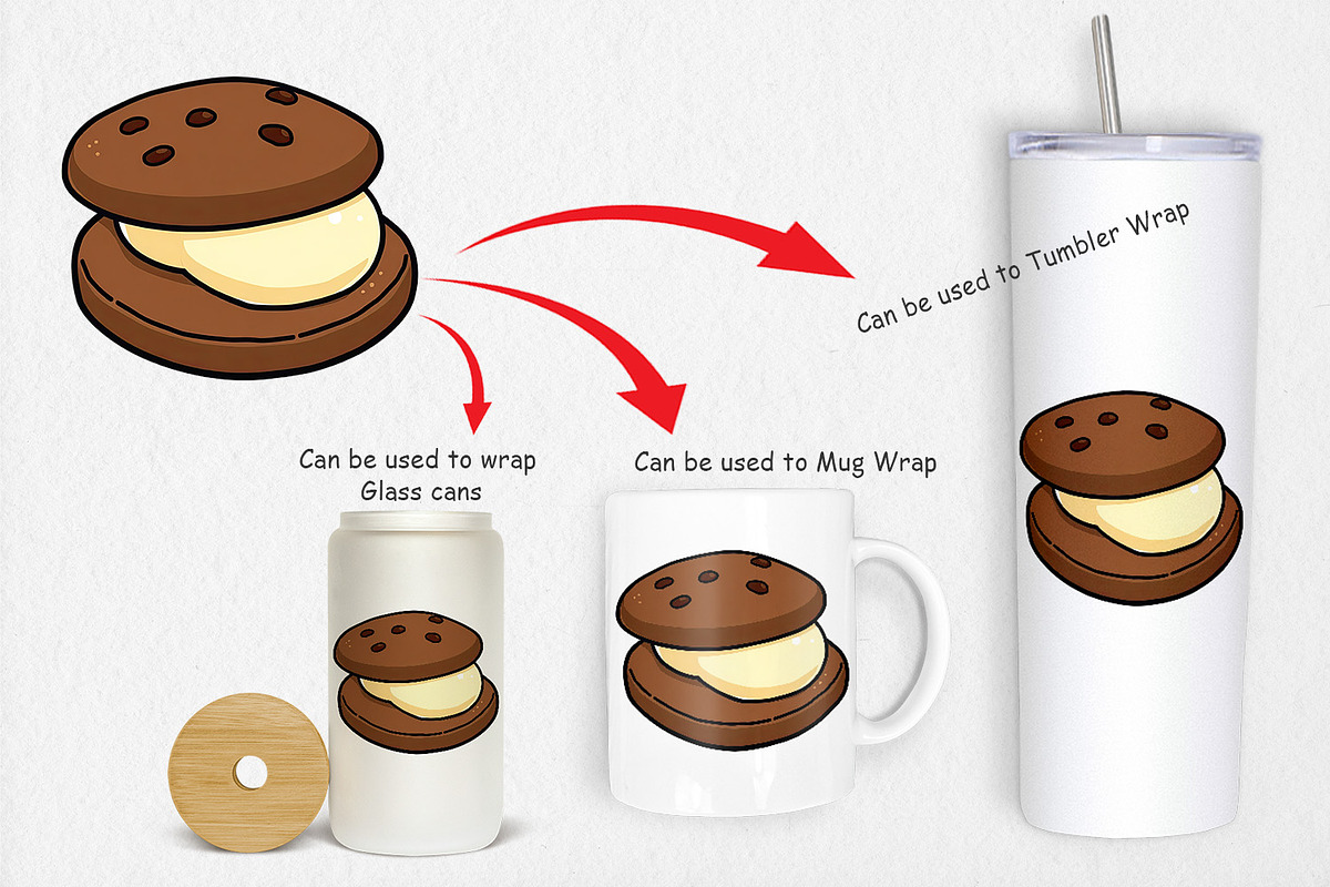 Ice Cream Cookie Clipart, a Graphic by Artnoy (Photo 4 of 5)
