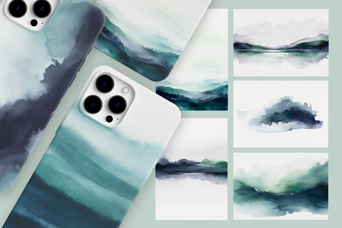 Oceanica - Watercolor Textures, a Background Graphic by Deveze Art & Co (Photo 9 of 14)