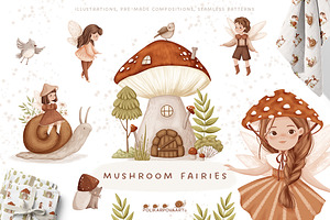 Mushroom Fairies. Kids collection, an Animal Illustration by polikarpovaart