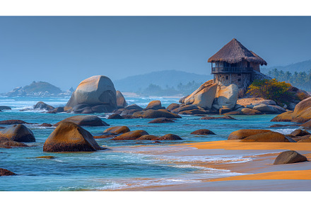 A gorgeous white sand beach and, a Nature Photo by ZinetroN
