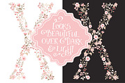 Soft Pink Floral Alphabet Vectors, an Illustration by Amanda Ilkov (Thumbnail 4 of 5)