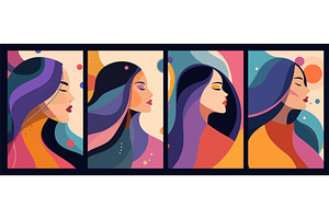 Abstract beautiful women posters, an Object Illustration by Valerie Bodnar