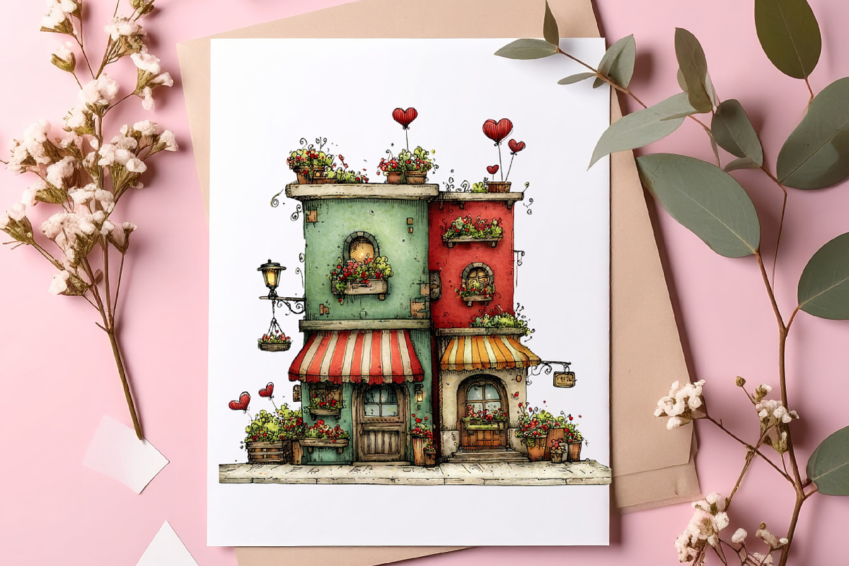 Farmhouse Valentine Clipart, an Illustration by SinaCreation (Photo 8 of 11)