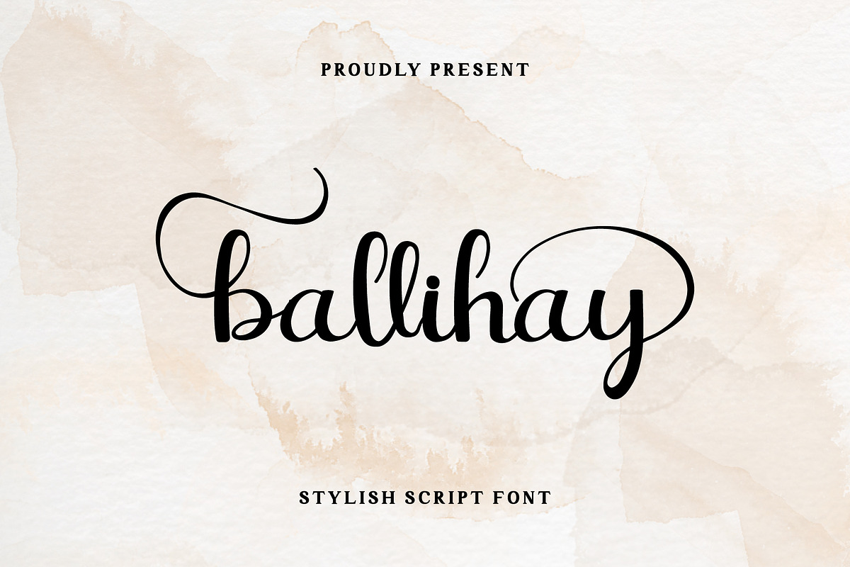 Ballihay Stylish Script Font, a Script Font by Rocket Template (Photo 1 of 8)