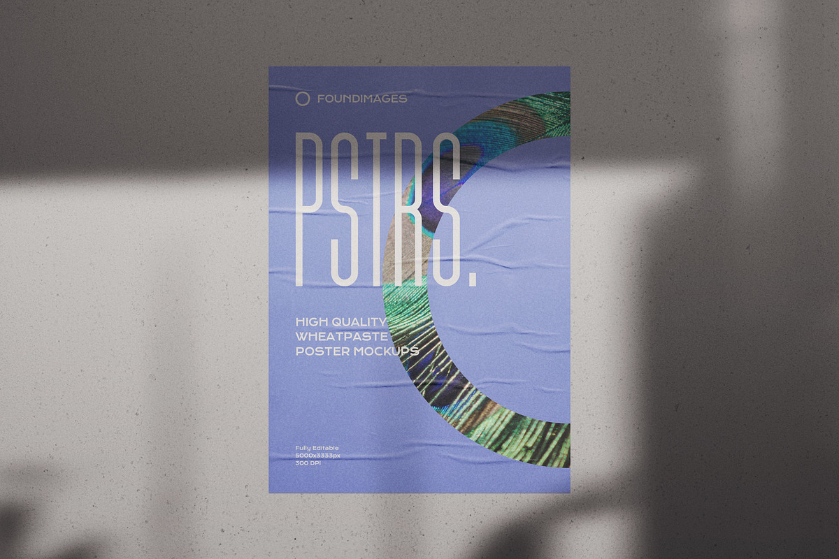 50 poster mockup bundle glued paper, an Advertising Mockup by FoundImages (Photo 26 of 55)