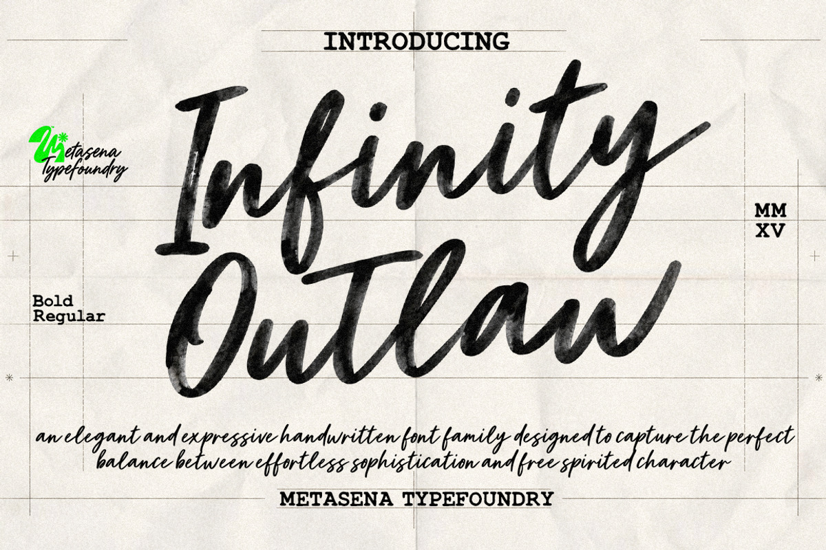 Infinity Outlaw | 02 Version, a Handwritten Font by Metasena Typefoundry (Photo 1 of 10)