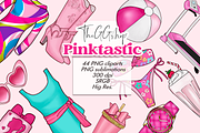 Pink Summer Girl Clipart set, an Object Illustration by The GG Shop (Thumbnail 1 of 7)
