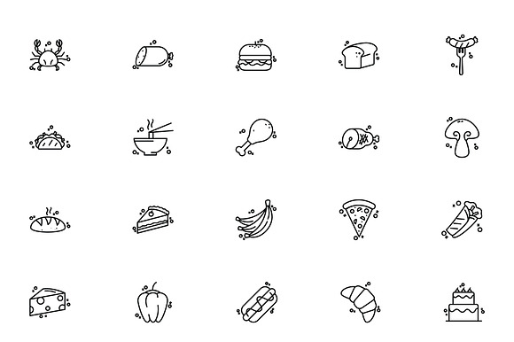 Food Lined Minimal Icon Set preview 2