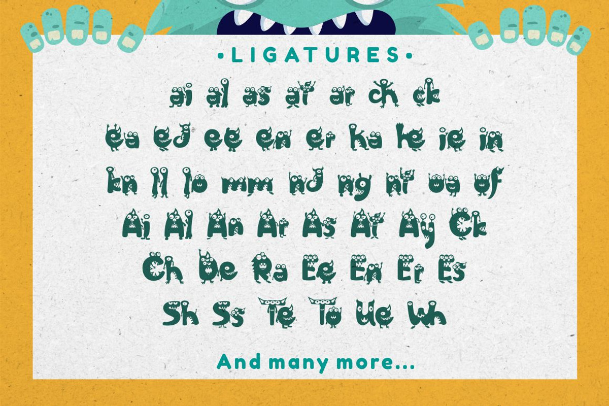 Friendly Monster - Character Font, a Font by PutraCetol Studio (Photo 9 of 11)