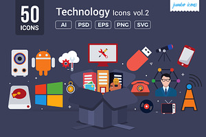 Technology Flat Vector Icons Pack V2, a Duotone Icon by Jumbo Icons