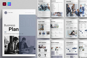 Business Plan Template, a Brochure Template by GoldenGrid Studio