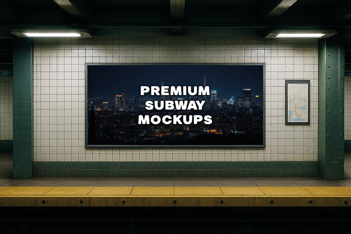 10 PREMIUM SUBWAY MOCKUPS, an Advertising Mockup by Redmixx Design (Photo 8 of 11)