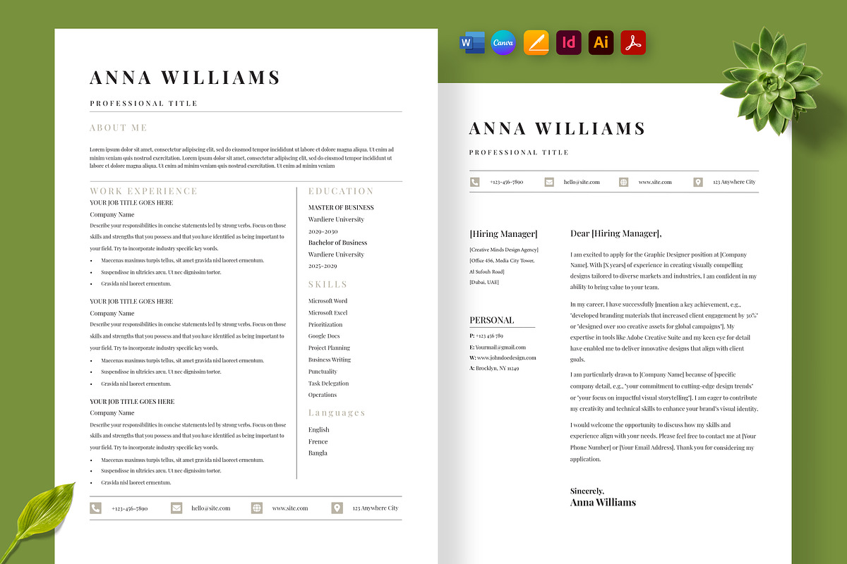 Resume for Canadian Job Seekers, a Resume Template by Nur Designer (Photo 1 of 4)