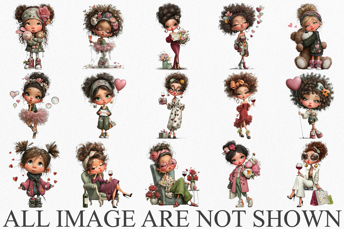 Whimsical Cute Girl Clipart Bundle, an Illustration by Canvas Craft (Photo 3 of 6)
