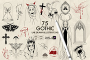 Gothic Line Art + Procreate, an Object Illustration by Skliarova (Thumbnail 1 of 8)