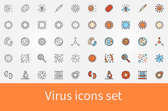 Virus And Bacteria Icons