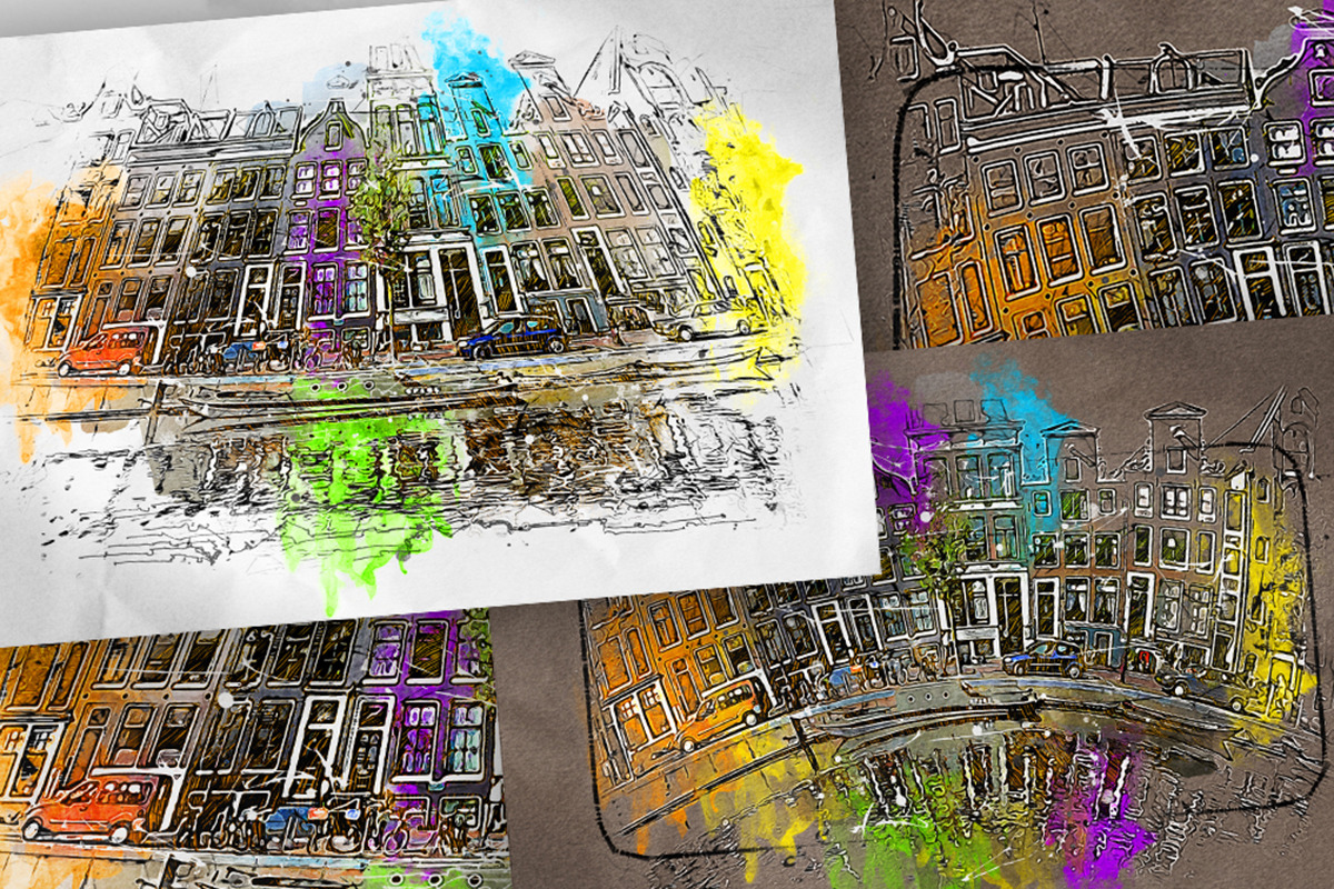 Pen Watercolor Photoshop Action, an Action Add-On by GorynArt (Photo 11 of 23)
