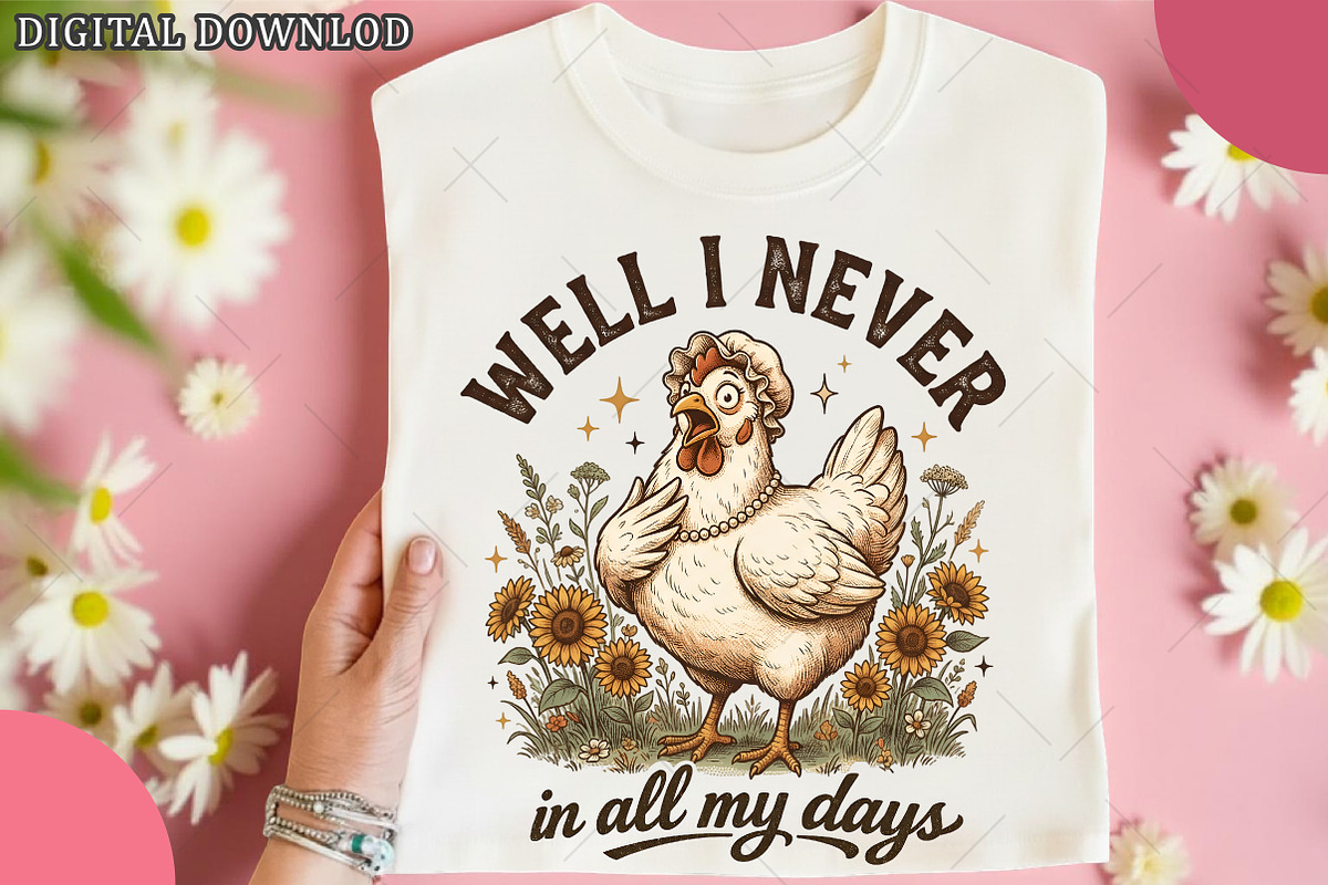 Spring Funny Chicken Sublimation PNG, an Illustration by OK Design (Photo 6 of 6)