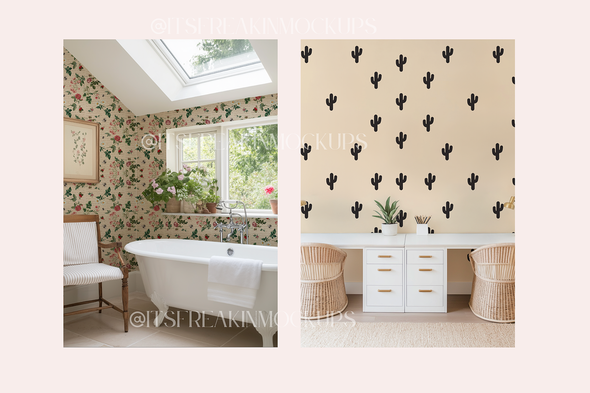 Smart Object Wallpaper Mockup Bundle, a Household Mockup by ItsFreakinMockups (Photo 2 of 3)