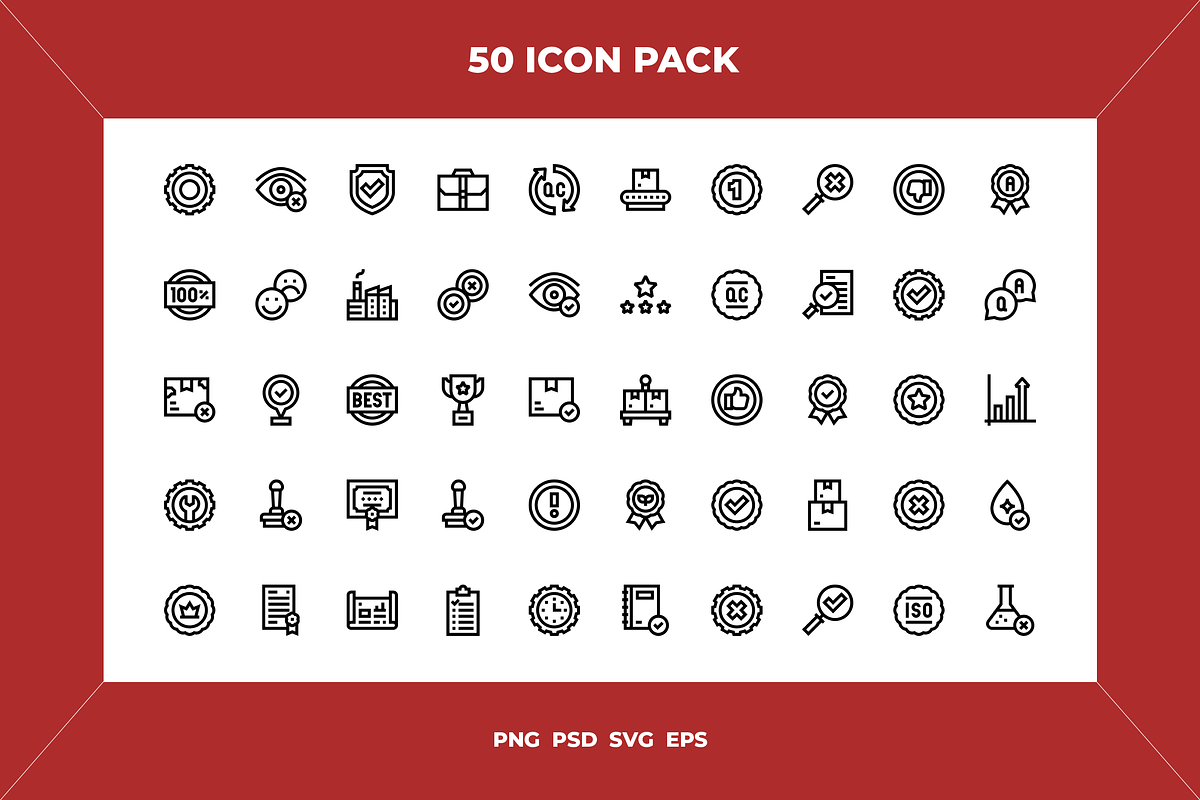 50 Quality control icons, an Icon by Wencory (Photo 1 of 2)