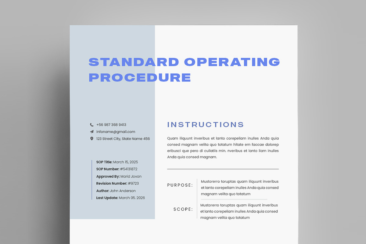 Standard Operating Procedure (SOP), a Stationery Template by Niofix (Photo 1 of 6)