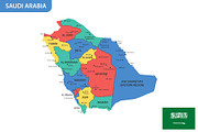 Detailed map of Saudi Arabia, an Illustration by Vector Shop (Thumbnail 2 of 5)