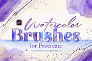 Watercolor Procreate Brushes, a Brush Add-On by Andrew Skoch Design (Thumbnail 1 of 12)