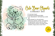 Cute Bear Cliparts - Lineart Set, an Object Graphic by shielscreations (Thumbnail 3 of 3)