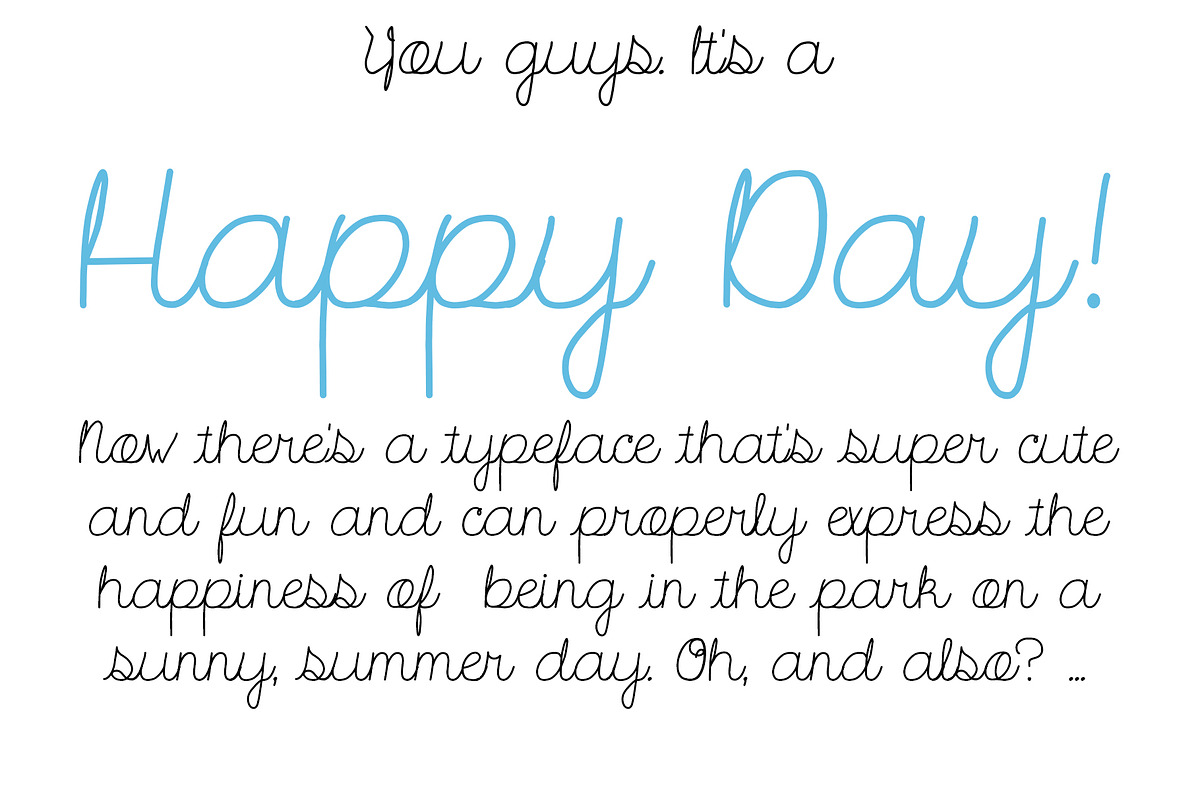 Font Happy Day Cursive Script Cute!, a Script Font by PageLightStudios (Photo 2 of 8)
