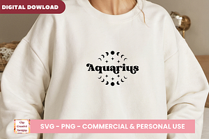 Aquarius Zodiac Signs SVG Cut Files