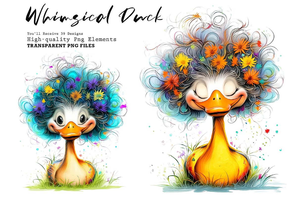 Whimsical Duck Clipart Bundle, a Seasonal Illustration by CreationArt (Photo 1 of 7)